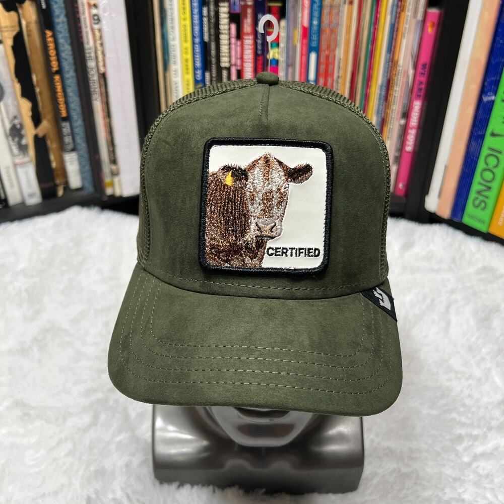 GOORIN BROS CERTIFIED THE SUEDE COW HAT / TRUCKER HAT MOSS GREEN